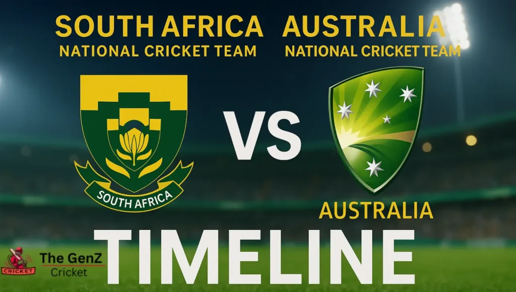 south africa national cricket team vs australia cricket team timeline